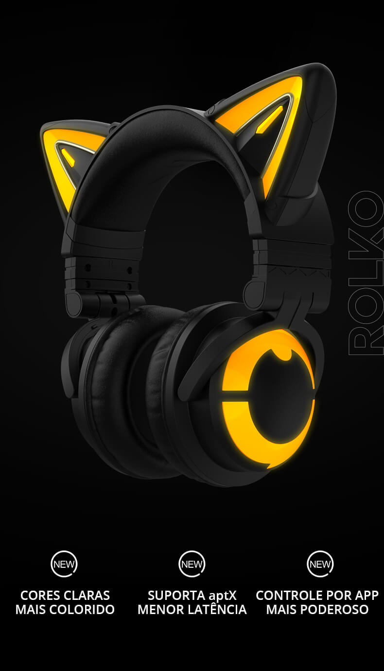 YOWU 3S Cat Headphone Orelha de Gato - ROLKO tech