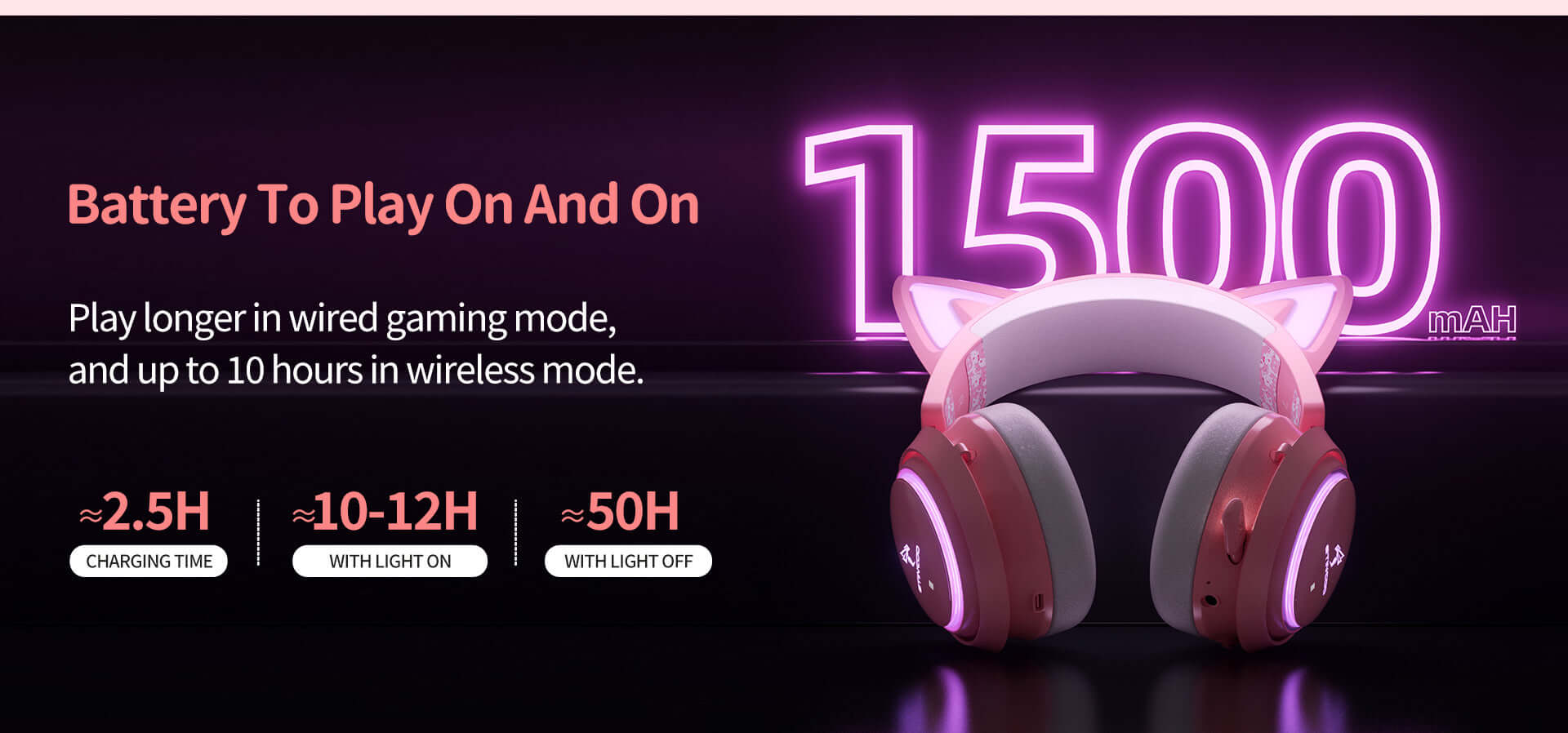 SOMIC GS510Pro Fone de ouvido para gatos, 2,4G/Bluetooth sem fio para jogos  com luz RGB, fone de ouvido bonito com microfone retrátil, 8 horas de  reprodução, som surround 7.1 para PS5/PS4, PC (