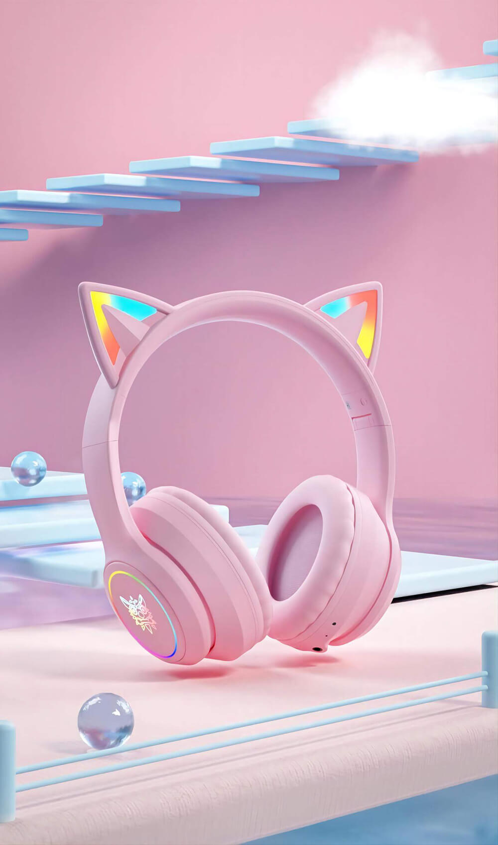 Headset Gamer ONIKUMA B90, Com Bluetooth 5.0 e RGB, Fone de Ouvido Orelha de Gato - ROLKO tech