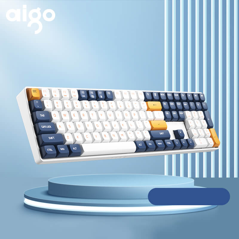 Teclado Mecânico Gamer Aigo A108 2.4g sem fio, USB tipo-C, 110 teclas