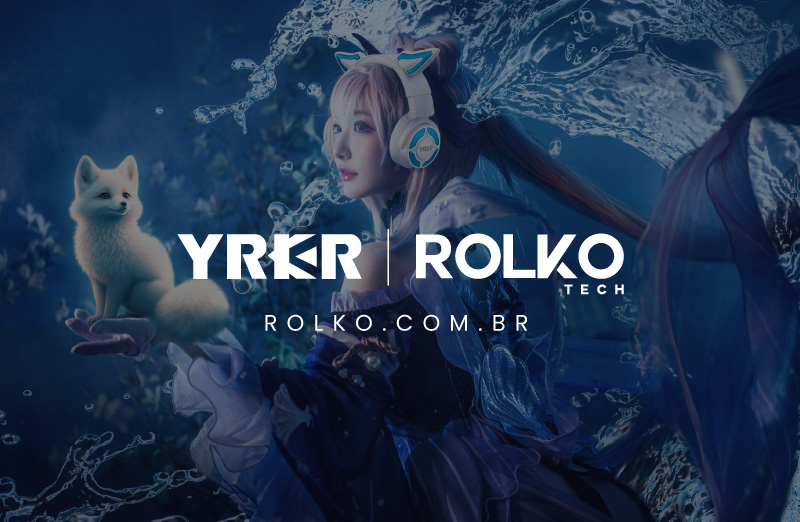 Headset Orelha de Raposa YK-069, YRKR, Bluetooth e RGB - ROLKO tech