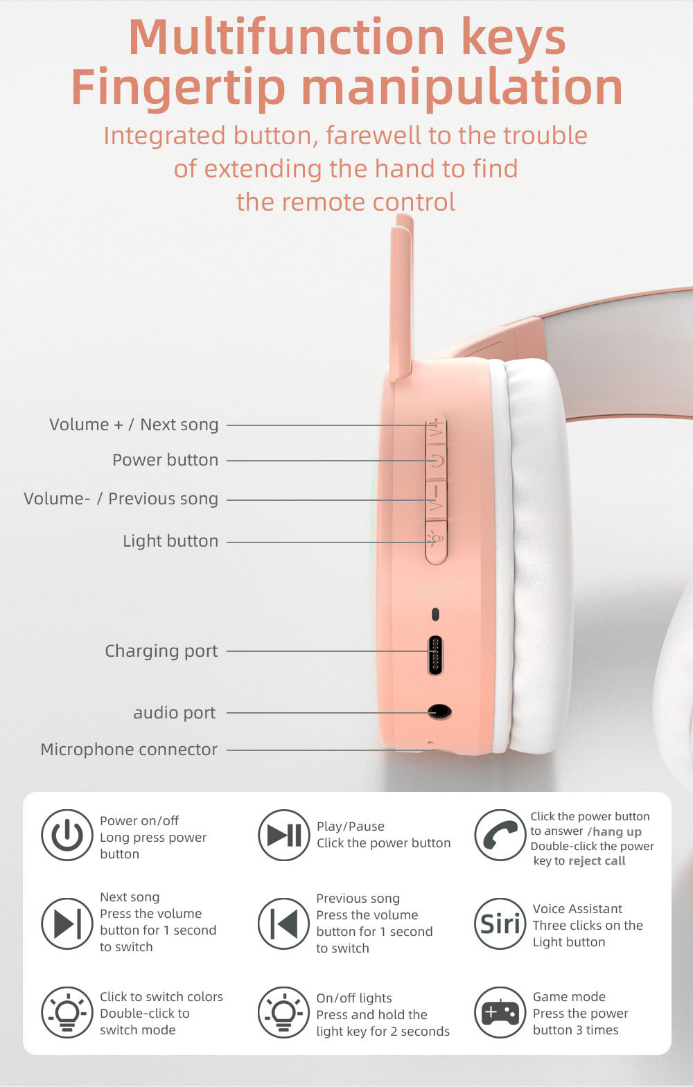 Headset Asas de Morcego YRKR YK-071 ROLKO tech 