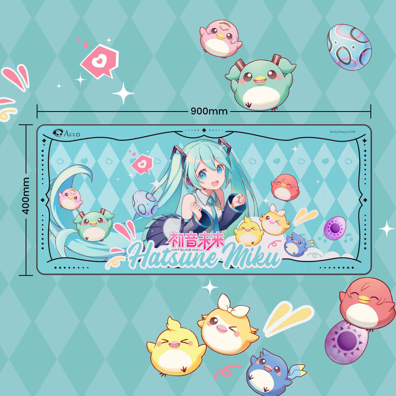 AKKO Mouse Pad Hatsune Miku 90x40cm AKKO Mouse Pad Hatsune Miku 90x40cm