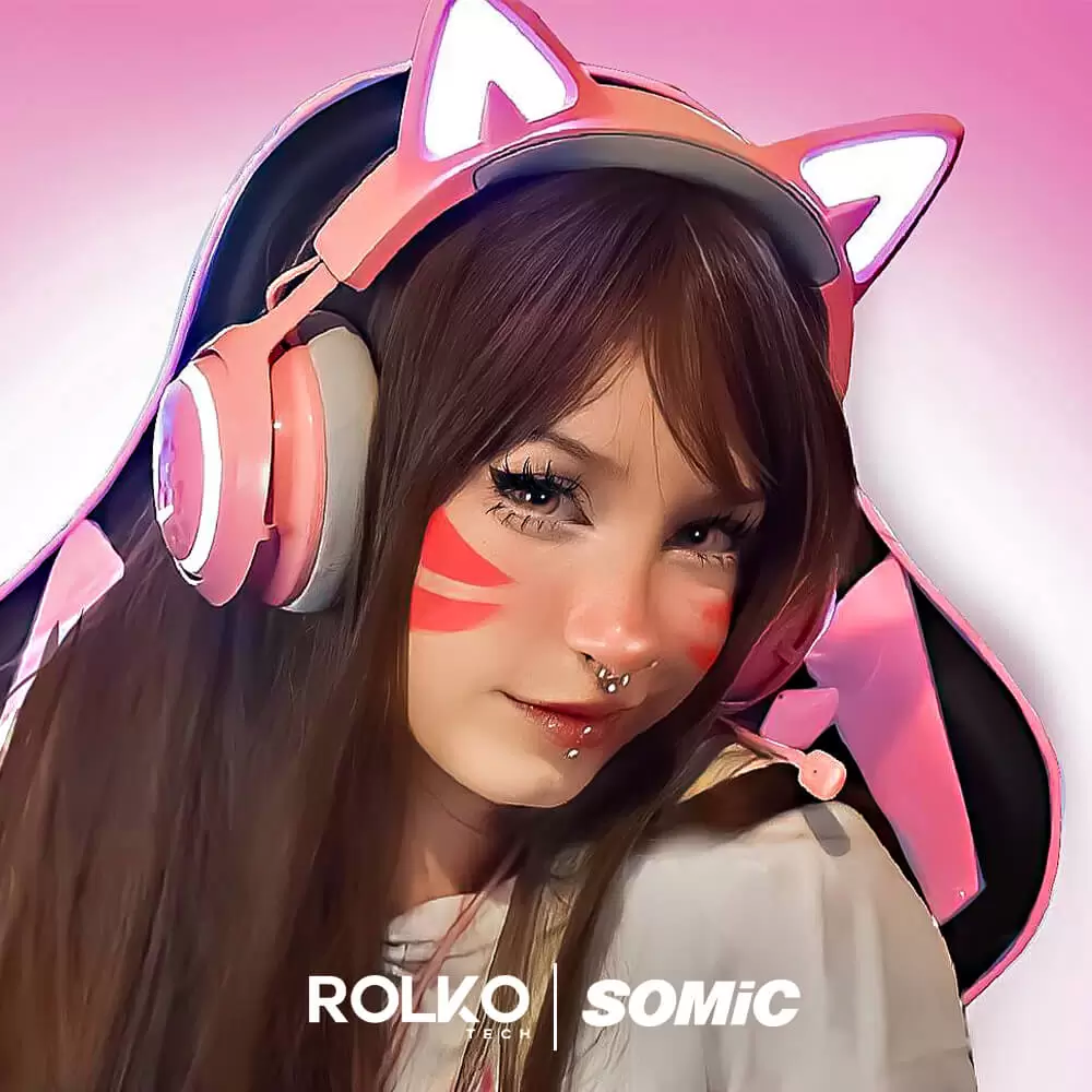 Headset SOMiC GS510, Plugue 3.5mm, Fone Orelha de Gato Gamer