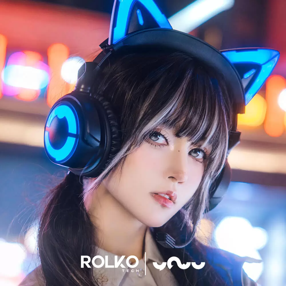 YOWU 4 Cat Headphone Orelha de Gato com Microfone