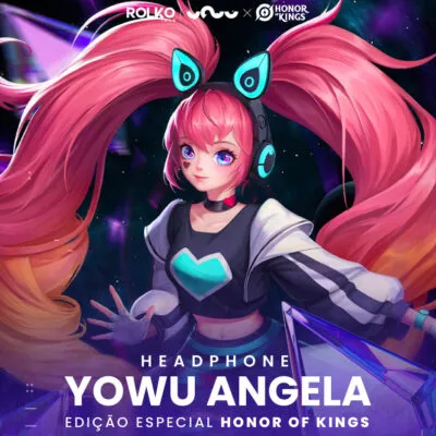 Headphone YOWU Angela Honor of Kings Bluetooth Orelha de Gato [EDIÇÃO LIMITADA]