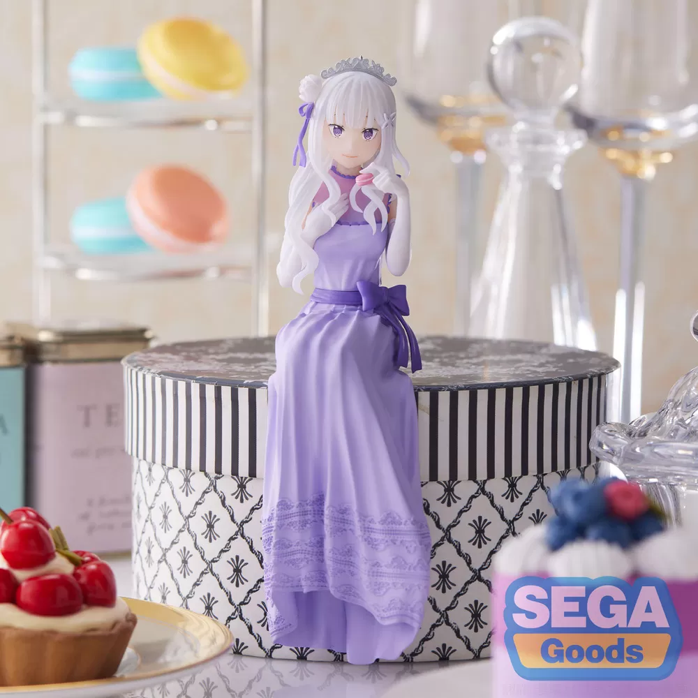 Re:Zero Premium Chokonose Figure Emilia Dress Up Party Sega 14cm